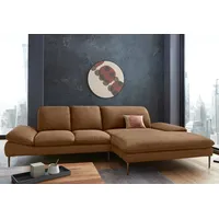W.SCHILLIG Ecksofa enjoy&MORE, Designsofa, bequem, zeitlos und elegant, L-Form, Sitztiefenverstellung, Füße bronze pulverbeschichtet, Breite 310 cm braun