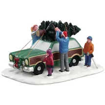 Lemax Jukebox Abzweigzubehör: Weihnachtsbaumtransport, Harz