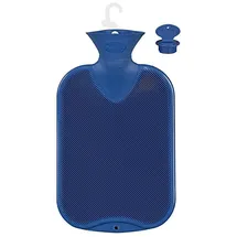 Fashy Wärmflasche Doppellamelle, 2 Liter, saphir