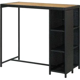 vidaXL Bartisch mit Regal 120 x 60 x 110 cm Schwarz