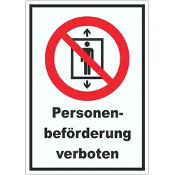 Personenbeförderung verboten Aufkleber A0 (841x1189mm)