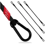 ECENCE 3er Set Spanngummi mit Karabiner 1x100cm, 1x80cm, 1x 60cm in Schwarz, extra stabile Spanngurte