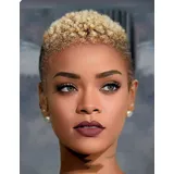 Kurze Afro Curly Perücken für schwarze Frauen Pixie Cut Kinky Curly Short Perücken 150 Prozent Dichte Afro Perücke für African American Ersatz Perücken Natural 4inch Yellow