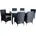 Poly-Rattan Sitzgruppe Essgruppe Gartenmöbel Set 6 Personen Gartenset Schwarz
