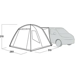Easy Camp Utne Van-Kuppelvorzelt 280 x 310 cm Grau