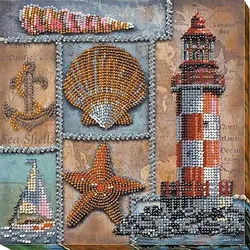 Perlen-Stickbild "Maritim", 20 x 20 cm
