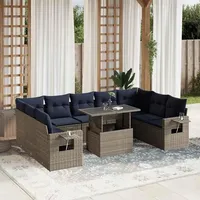 vidaXL Gartensofa-Set 10-tlg. grau