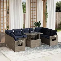 vidaXL Gartensofa-Set 10-tlg. grau