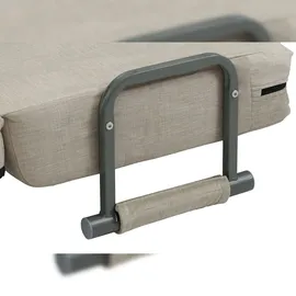 Mendler Schlafsessel HWC-K29, Klappsessel Schlafsofa Gästebett, Liegefläche 190x100cm, Stoff Chenille (370g/m2) ~ creme