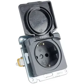 ChiliTec Schuko-Steckdose IP40 Unterputz anthrazit 3 St.