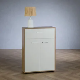 CARO-Möbel Highboard 60 x 84 x 30 cm Sonoma Eiche / Weiß