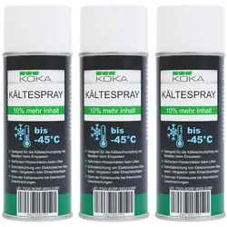 3x KOKA Kältespray –45 °C, 440 ml Spraydose, zur Kühlung & Kälteschrumpfung, brennbar