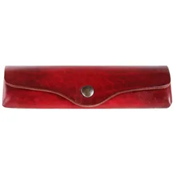 Mika Brillenetui Leder 16 cm rot Rot
