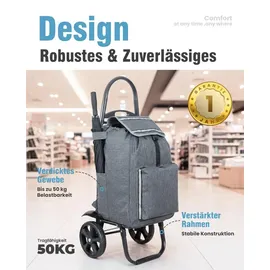 HOMECALL Einkaufswagen 4-in-1 grau