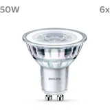 Philips LED Classic Lampe mit 50W, GU10 Sockel, Neutralweiß (4000K) 6er Pack