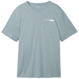 TOM TAILOR Herren T-Shirt mit kleinem Logo-Print, 27475 - Grey Mint, XXL