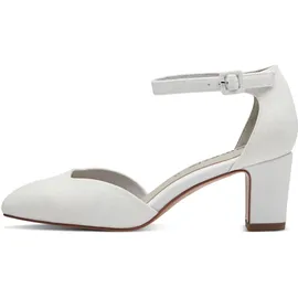 TAMARIS Damen Pumps mit Blockabsatz, weiß, 39 EU
