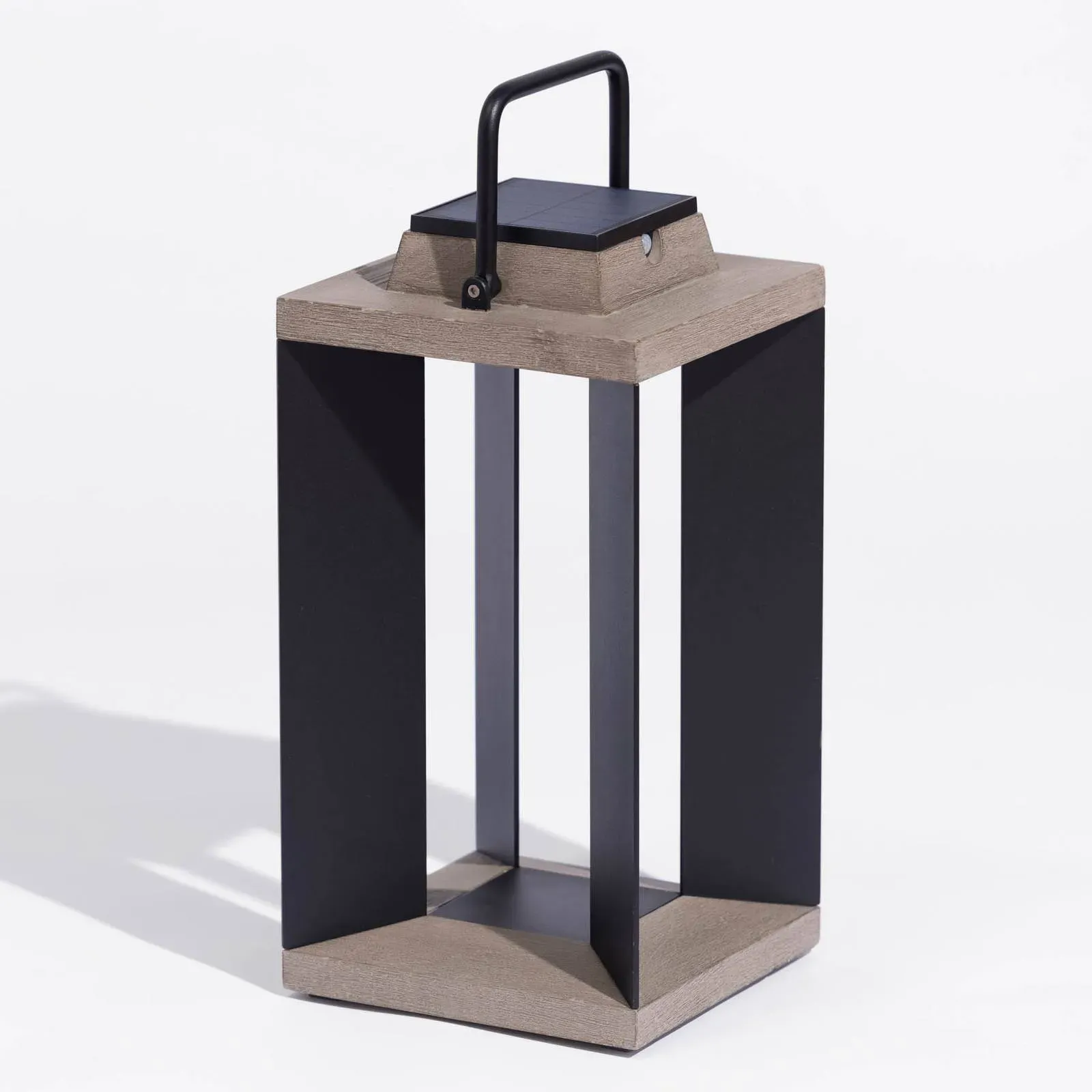 Les Jardins Solarlaterne Teckalu, Duratek/Alu schwarz, 45,5cm dimmbar, Aluminium, Solarleuchten - 24.5 cm - 24.5 cm - 45.5 cm