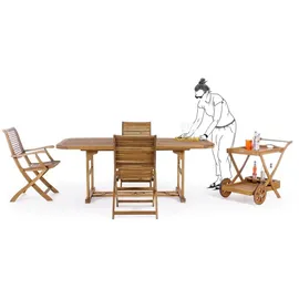 BIZZOTTO Servierwagen aus Akazienholz 89x56x76 Noemi - Braun