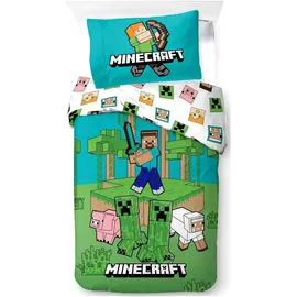 BrandMac Minecraft Jungle Explore Grün 140 x 200 cm + 60 x 65 cm
