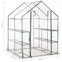 vidaXL Gewächshaus Alu Transparent HKP 4 mm 2,04 m2