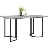 Sweiko 140 x 80cm Esstisch,(1-St), moderner Küchentisch, Gestell aus MetallRechteckiger Esstisch aus Moderner Marmormuster Küchentisch mit verste... - Grau