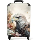 NoBoringSuitcases.com Handgepäck Koffer, Reisekoffer, Reisetasche mit Rollen, Trolley Handgepäck, Koffer Handgepäck, Trolley 55x40x20, Suitcase, Handgepäck 55x40x20 cm (Adler - Grau)