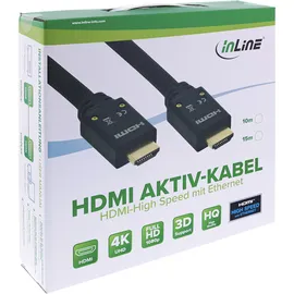InLine HDMI-Kabel 17510A Stecker/Stecker 10 m Schwarz/Gold