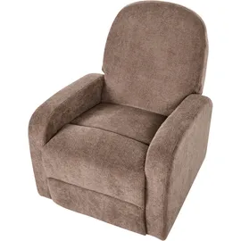 Beliani Schaukel-Fernsehsessel FEBE Stoff 77 x 102 x 90 cm Braun drehbar