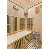 XXL Luxus Infrarotsauna+Infrarotkabine Kombi SET Sauna inkl. Saunaofen 2 Pers.