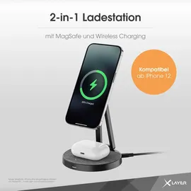 Xlayer MagFix Pro 2 in 1 StandBy iOS 17 Ladestation 15W magnetisch