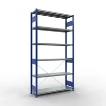 Schulte Lagertechnik Fachbodenregal Stahlblech 2500 x 1300 x 400 mm enzianblau/verzinkt
