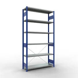 Schulte Lagertechnik Fachbodenregal Stahlblech 2500 x 1300 x 400 mm enzianblau/verzinkt