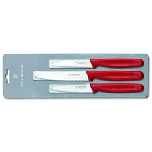 Victorinox Gemüsemesser-Set 3-tlg.  mit Kunststoff Griff  rot