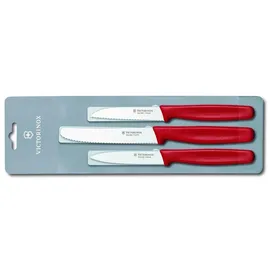 Victorinox Gemüsemesser-Set 3-tlg.  mit Kunststoff Griff  rot