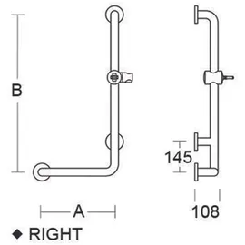 Sonstige Verlage Haltegriff A1 mit BH L-Form 320x720mm Nylon
