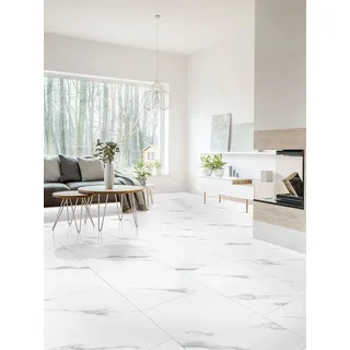Check Klick-Vinyl CHECK One Alsberg Marmor 2157 Hochglanz-Fliese XL inkl. Trittschall Standard -1m2 - Weiß
