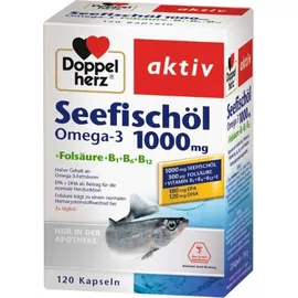 Doppelherz Aktiv Seefischöl Omega-3 1000 mg + Folsäure + B1 + B6 + B12 Kapseln 120 St.