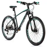 Leader Fox 26 Zoll Alu Leader Fox Factor 8 Gang MTB Scheibenbremsen R36 cm Schwarz Türkis - Schwarz
