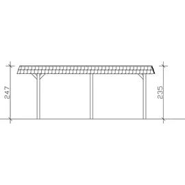 SKANHOLZ Carport Wendland 4,09 x 6,28 m unbehandelt mit EPDM-Dach und schwarzer Blende