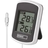 EMOS E0041 Thermometer, digital, Kabelsonde, weiß/grau (2603013000)
