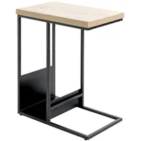 Haku-Möbel Beistelltisch, Eiche, schwarz, MDF, Metall - Maße: B