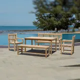 Möbilia Teak Sitzgruppe 5-tlg. natur