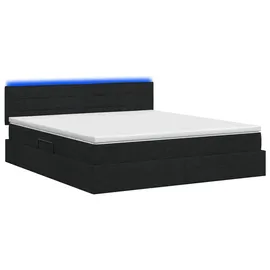 vidaXL LED-Speicherbett 140 x 200 cm Schwarz