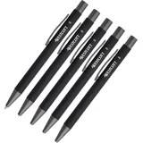 Westcott PRIMESOFT-XB Kugelschreiber 5 Stück | 5er Set Schwarze Premium Kugelschreiber aus Aluminium | Dokumentenecht mit schwarzer Tinte | Strichstärke XB 1,4 mm | E-745006 00