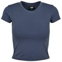 URBAN CLASSICS Ladies Stretch Jersey Cropped Tee T-Shirt, vintageblue,