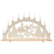 Dekoteam24 Schwibbogen Waldkirche und Rehe 10 flammig
