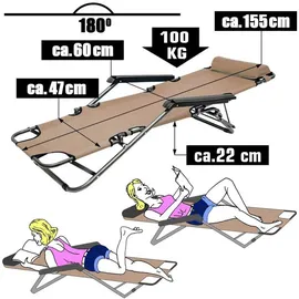 AMANKA Bäderliege 153 x 60 x 30 cm beige