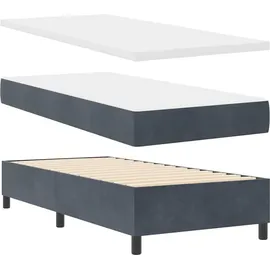 vidaXL Boxspringbett 100 x 200 cm Dunkelgrau