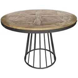 Esstisch Home ESPRIT natürlich Holz Metall 110 x 110 x 78 cm